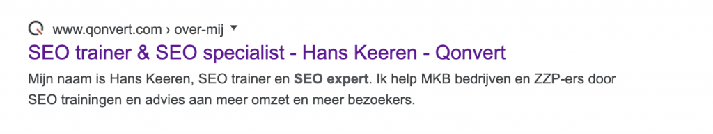 Title tag seo specialist pagina